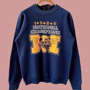 80s University of Michigan wolverines sweatshirt Navy Sweatshirt Unisex Retro